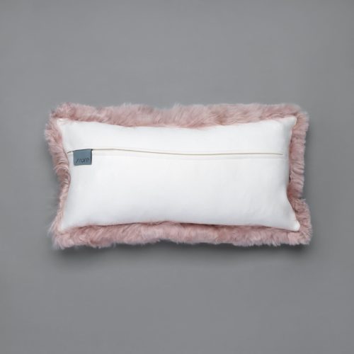 Auskin Alpaca Suri Pink Lumbar Pillow Back