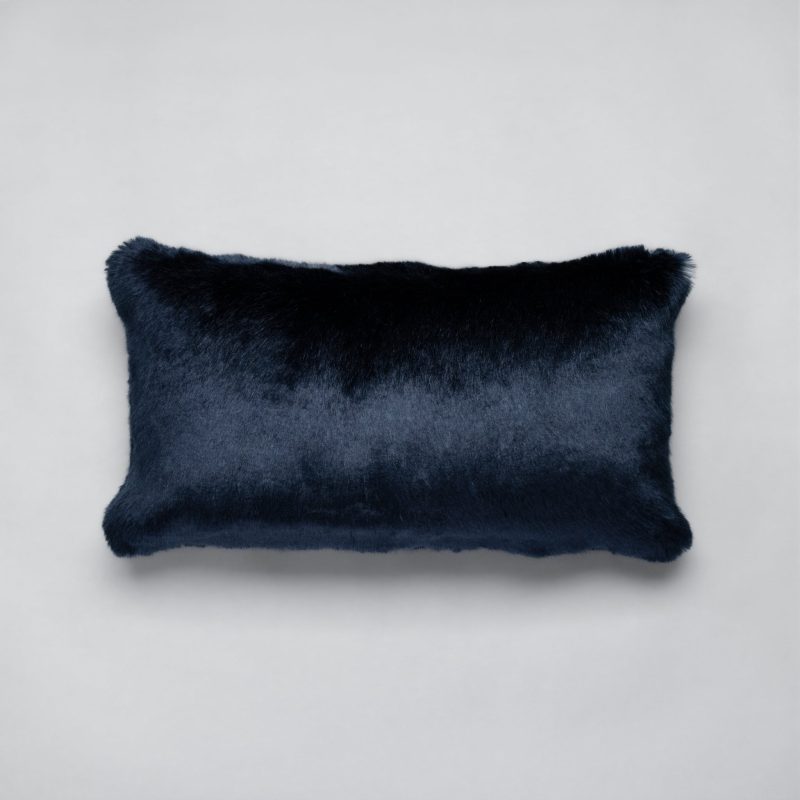 Fabulous furs Couture Steel Blue Mink Lumbar Pillow