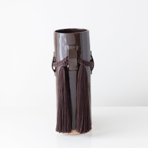 Karen Tinney Tassel Vase Brown 800 4