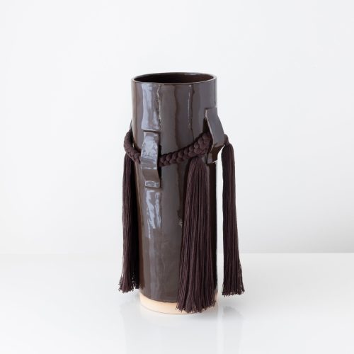 Karen Tinney Tassel Vase Brown 800 5