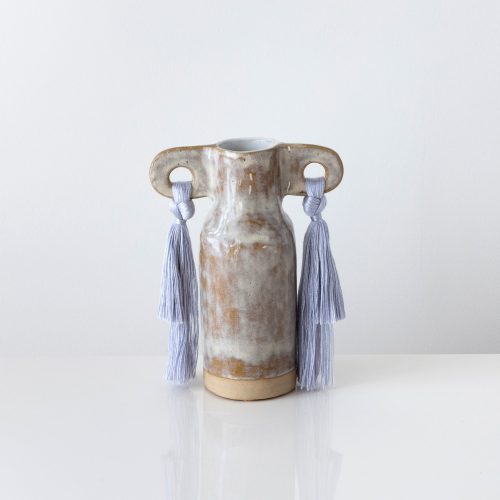 Karen Tinney Tassel Vase Gray 606