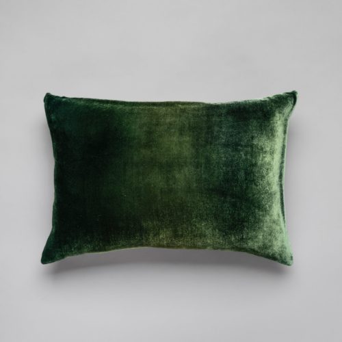 Kevin Obrien Ombre velvet pillow Evergreen 14x20in