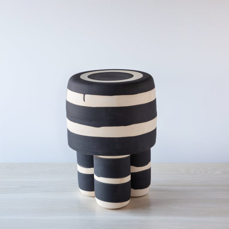 StripedMilkingStool black workaday