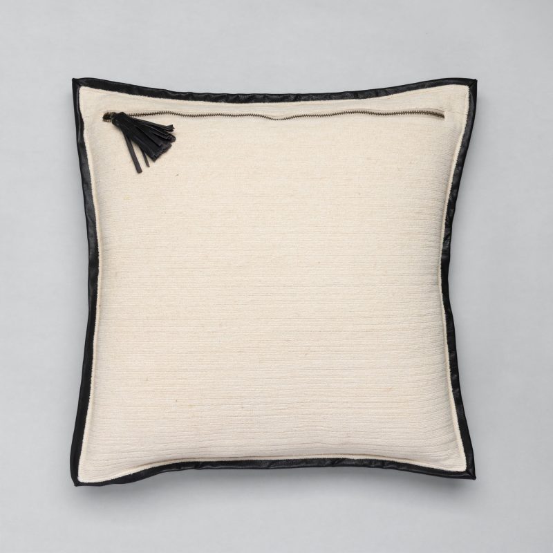 Threads Leather frame Pillow Back2