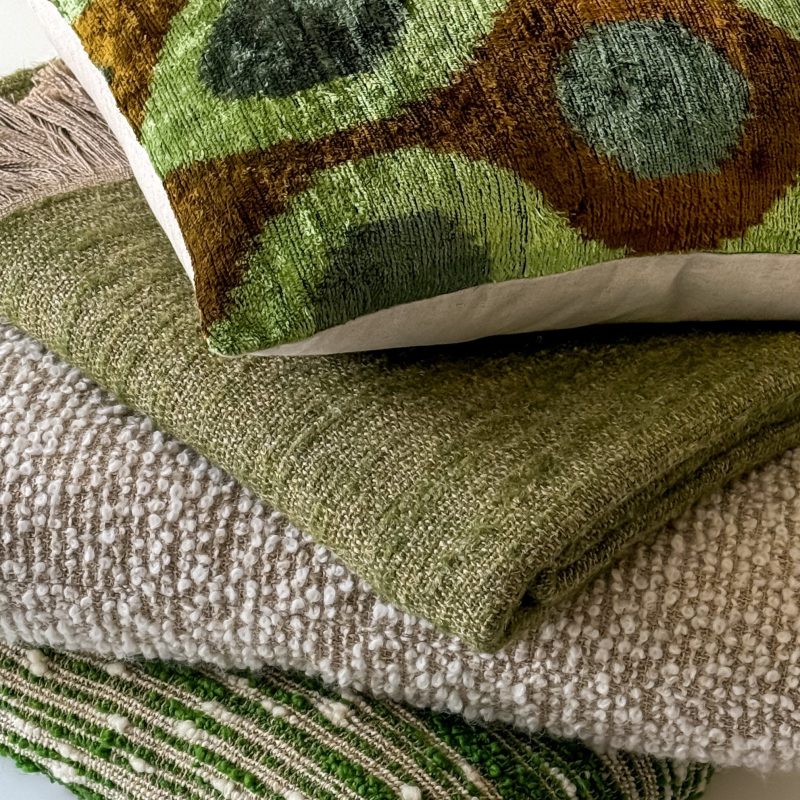 green pillows