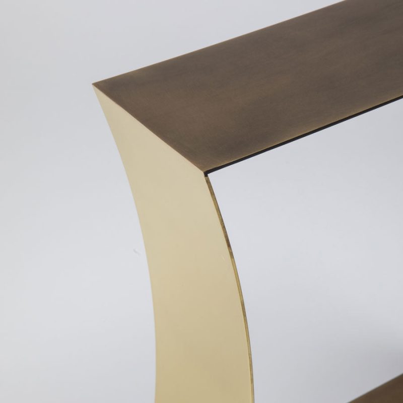 ribbon stool brass detail